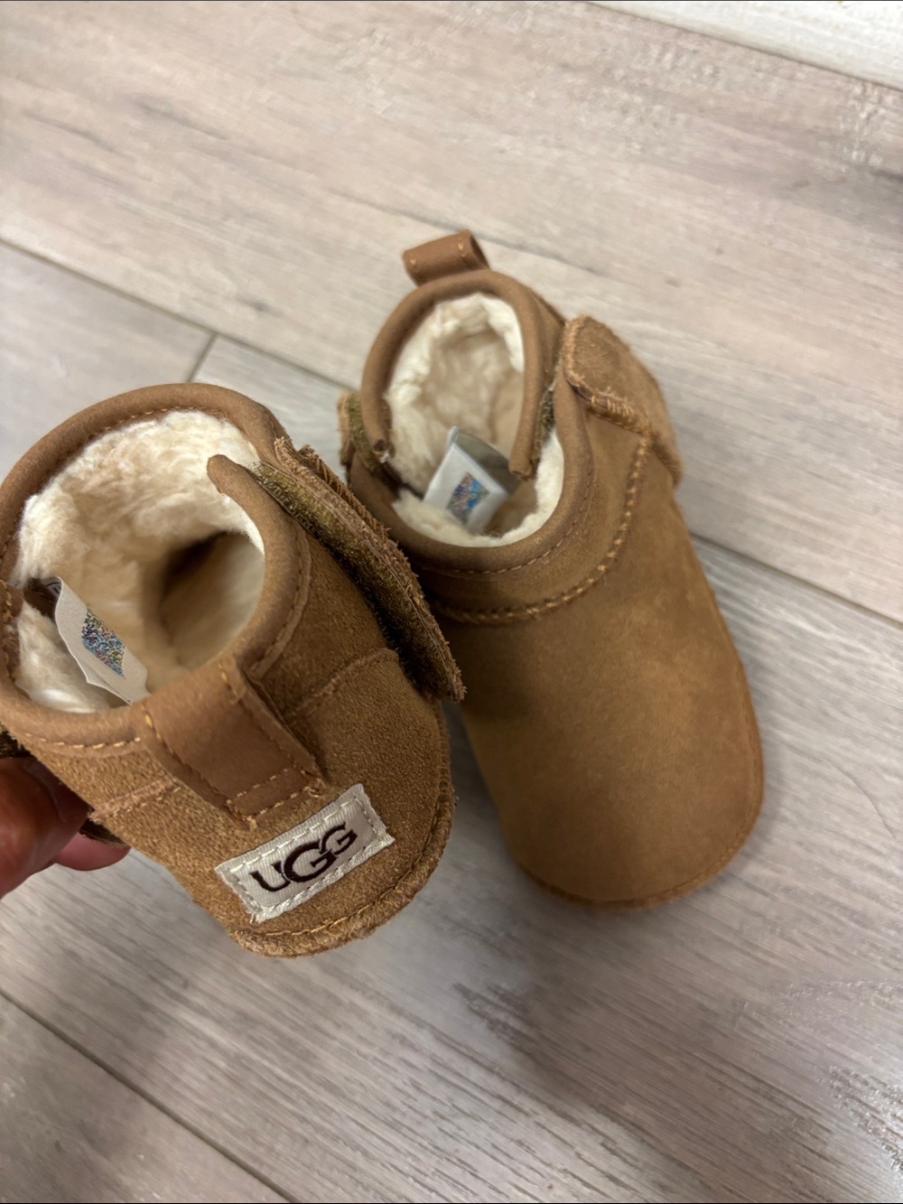 UGG Kids Chestnut Suede Booties Shearling Lining